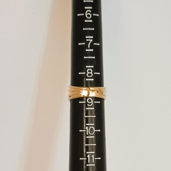 Gold Solitaire Oval Light Blue Ring 8.75 Clear Stone Baguettes Statement Jewelry - Picture 9 of 9